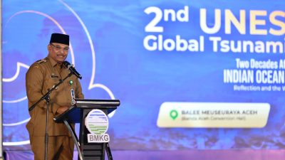 Pj Gubernur Safrizal Ajak Dunia Perkuat Peringatan Dini Tsunami dalam Simposium UNESCO