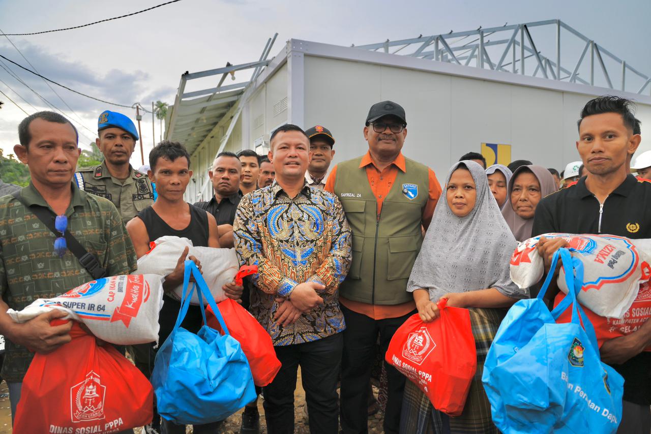 Huntara di Aceh Utara Diterjang Anging Kencang, Kaposko Safrizal ZA Turun Langsung Ke Lokasi