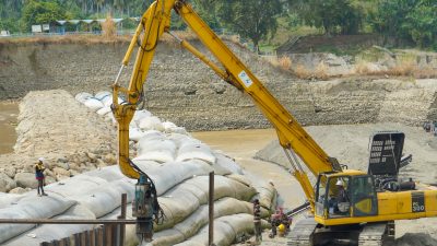 Pembangunan Bendung Pante Lhong II Dikebut, Safrizal Semoga Sesuai Target